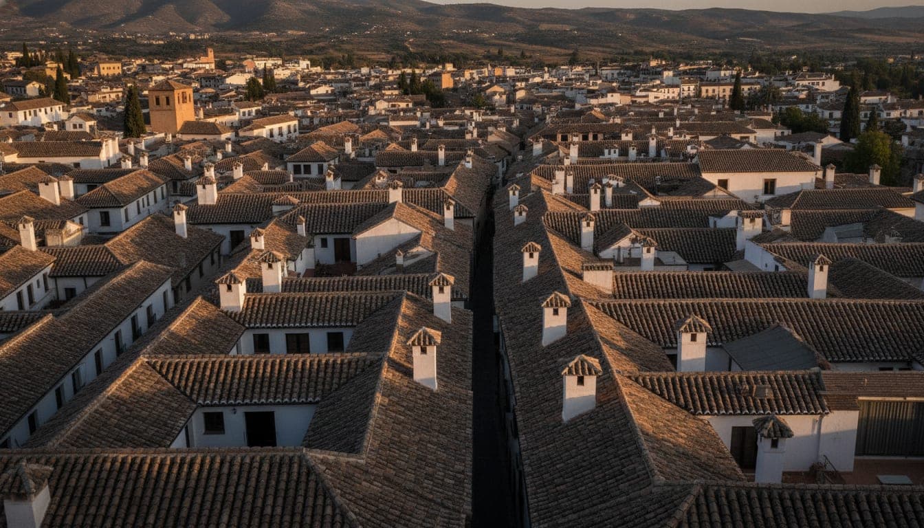 Tejados del casco histórico de Granada, donde las instalaciones visibles pueden requerir autorización de Patrimonio